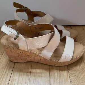 Born Lanai strappy sandals cork wedge heel summer boho classic women’s Sz 10M
